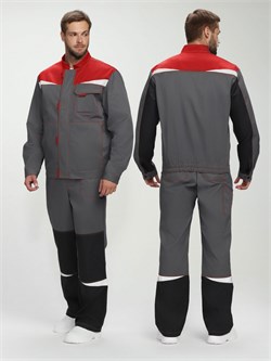 Костюм Строй-1 CH МВО (тк.Смесовая,280) брюки, т.серый/красный/черный Р87489285