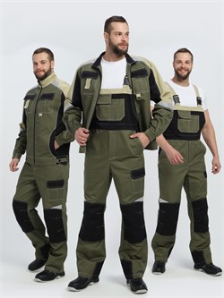 Костюм Вектрон-2 (тк.Смесовая МВО,240) п/к, хаки/черный/бежевый Р87495135