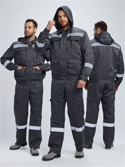 Костюм Нейч-2 СОП с капюшоном К. (тк.Смесовая,210) п/к, т.серый/св.серый Р87490710