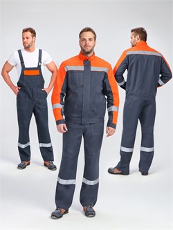 Костюм Бриготек-2 СОП (тк.Смесовая,260) п/к, т.серый/оранжевый Р87490279