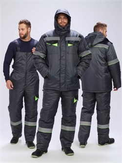 Костюм зимний Ховард (тк.OxLine) п/к, т.серый/черный/лимонный Р87498868 - фото 450