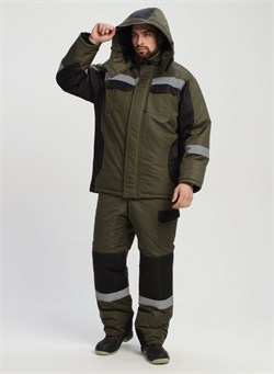 Костюм зимний Вектрон-2 СОП (тк.Таслан,135) п/к, хаки/черный Р87491216 - фото 644