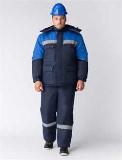 Костюм зимний Сибер Виндстоп СОП (Таслан) п/к, темно-синий/васильковый Р87468094