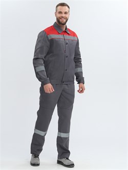 Костюм Лигор-2 СОП (тк.Смесовая,210) п/к, т.серый/красный Р87482762