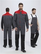 Костюм Строй-2 CH МВО (тк.Смесовая,280) п/к, т.серый/красный/черный Р87489271