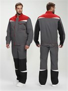 Костюм Строй-1 CH МВО (тк.Смесовая,280) брюки, т.серый/красный/черный Р87489285