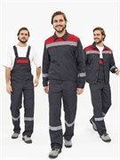 Костюм Лигор-2 Премиум СОП (тк.Смесовая,240) п/к, т.серый/красный Р87489274