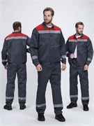 Костюм Лигор-1 СОП (тк.Смесовая,210) брюки, т.серый/красный Р87490062