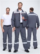 Костюм Фаворит-1 Премиум СОП (тк.Смесовая,240) брюки, т.серый/серый/красный Р87491539