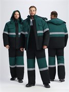 Костюм зимний Нордхард-2 СОП У. (тк.Смесовая,240) п/к, черный/т.зеленый Р87490367