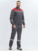 Костюм Лигор-2 СОП (тк.Смесовая,210) п/к, т.серый/красный Р87482762